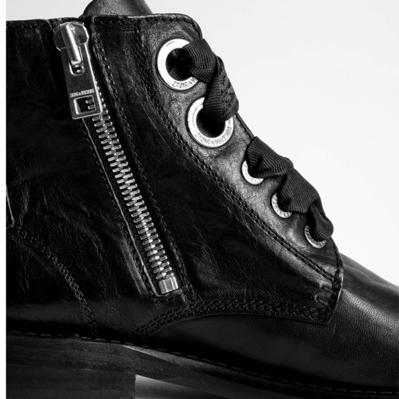 Zadig & Voltaire Laureen Roma High-Top Boots sz 7 in BLACK - Picture 10 of 10